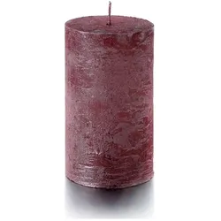 4x Balthasar, Kerzen, Zylinderkerze Rustico 12 x 7 cm, Rosa (1x)