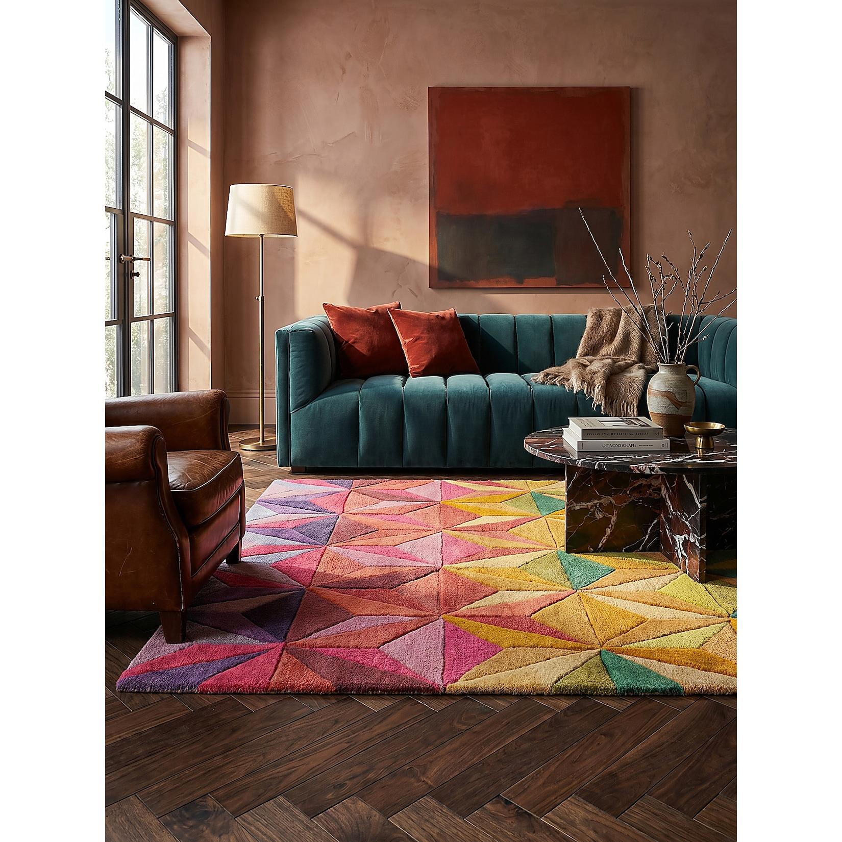 Wollteppich handgeschnitzt Bunt 160 x 230 cm - DERWENT Kadima Design