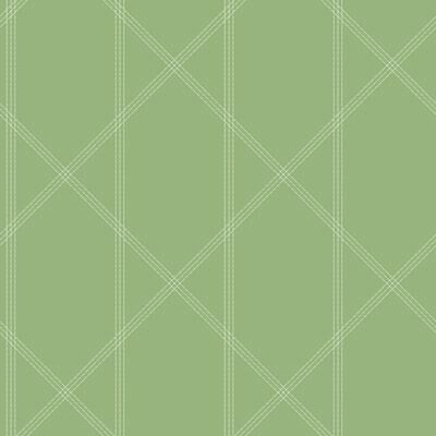 A-Street Prints Walcott Light Green Stitched Trellis Wallpaper