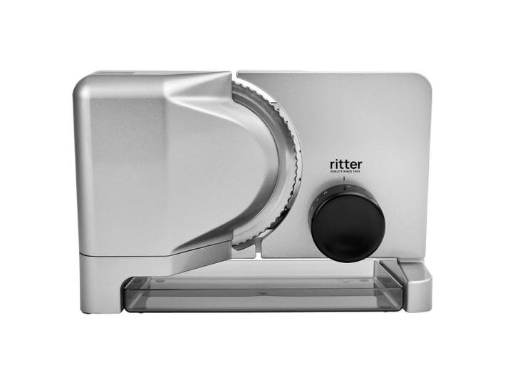 Ritter Allesschneider comfort, Silber, Metall, Kunststoff, 33.5 cmx23.0 cmx22.5 cm, Daumenschutz, stufenlose Regelung, Saugfüße, Restehalter, Kochen, Küchenhelfer, Sonstige Küchenhelfer