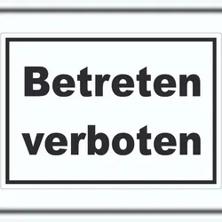 HB-Druck Betreten verboten Schild schwarz-weiß A4 (210x297mm)