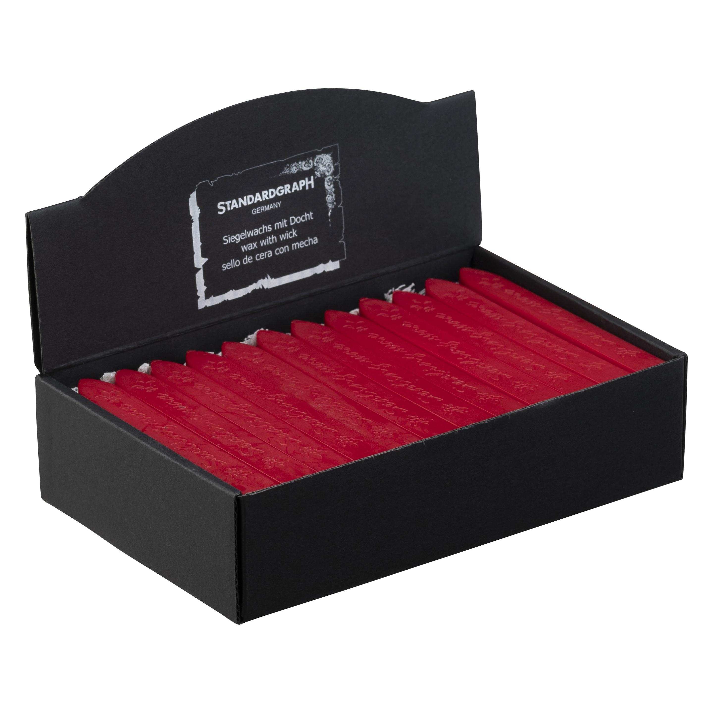 Standardgraph Siegelwachs mit Docht Rot Karton 36 Stck (ST-4104-06-SG)