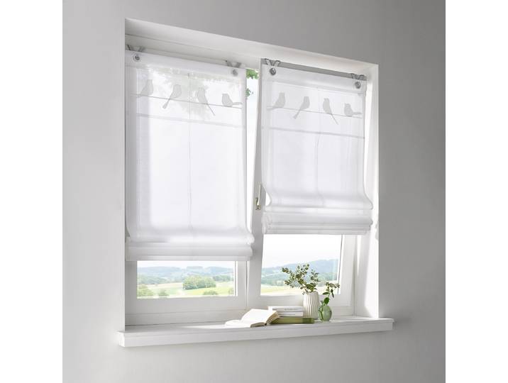 Store à œillets Gravelot 45cm Blanc/Blanc