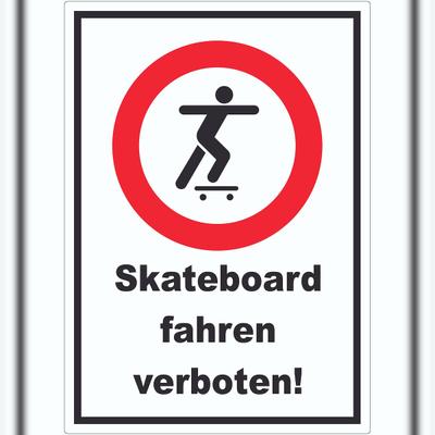 HB-Druck Skateboard fahren verboten Aufkleber A1 (594x841mm)