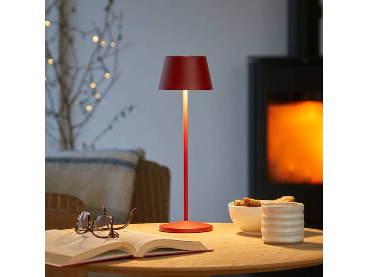 LOOM DESIGN LED-Akku-Terrassenlampe Modi rubinrot 36 cm CCT Modi, dimmbar, rot, für Wohn- / Esszimmer, Aluminium, Modern