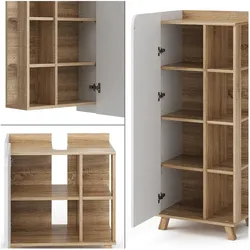 Vicco, Badmöbelset, Badmöbel-Set Karen, Sonoma/Weiss, 5 Teile