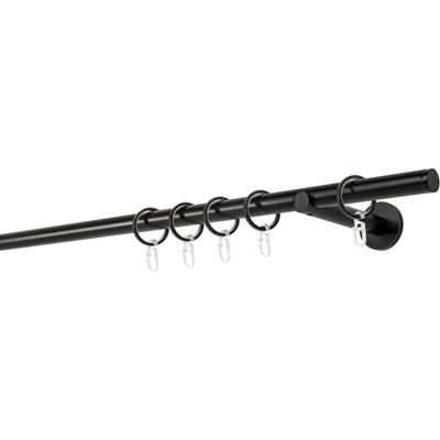 Gardinenstange MYDECO "20mm Match Wandträger 12 cm", schwarz, L:360cm, Gardinenstangen