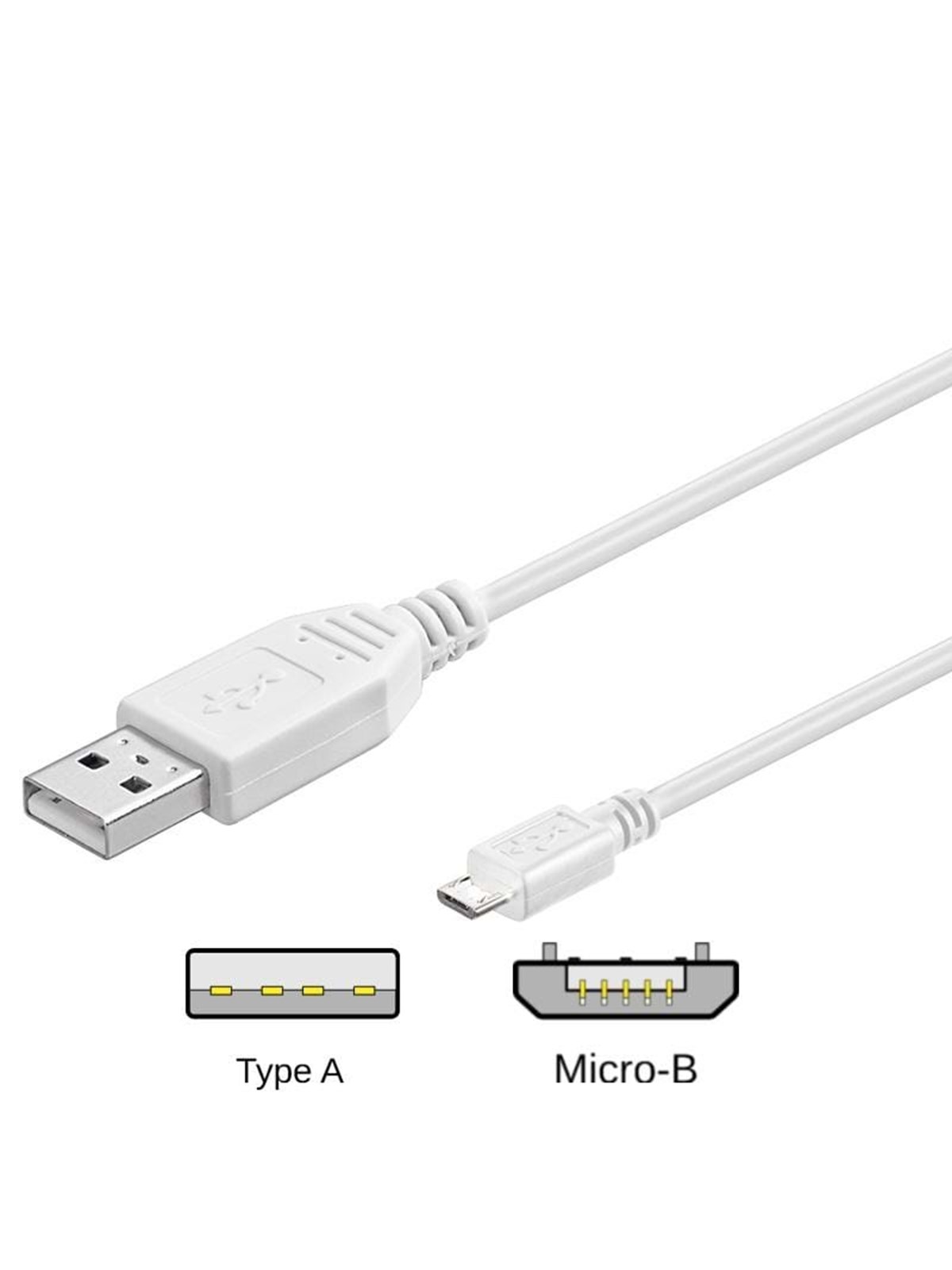 Pro USB-A USB Micro-B - 3m - Weiß