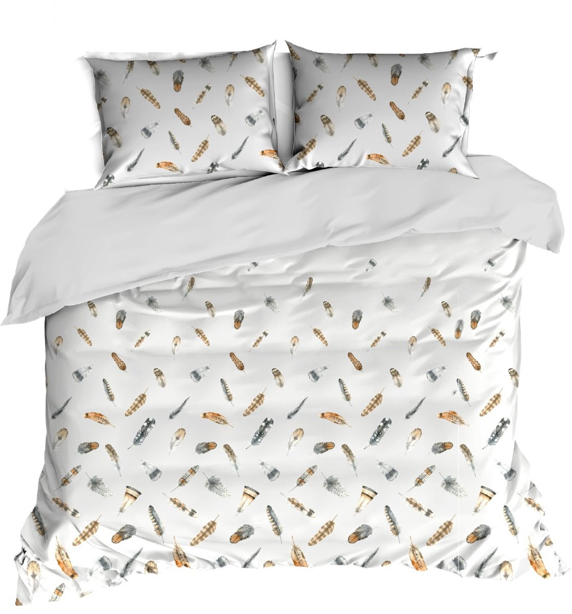 Linolux Dekbedovertrek Feathers Grey Lits-jumeaux