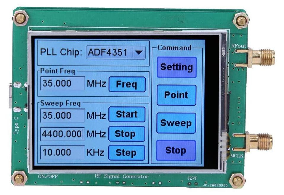 Dripio RF-signaalgenerator met volledig touchscreen en SMA-aansluiting, ADF4351