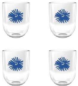 Abode Homewares Midsummer Acrylic Floral Stemless Wine Glass - 16 oz - Set of 4