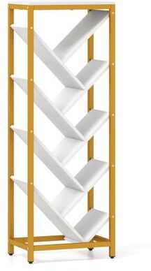 Costway 9-Tier Freestanding Bookcase for Hardcover Books-White