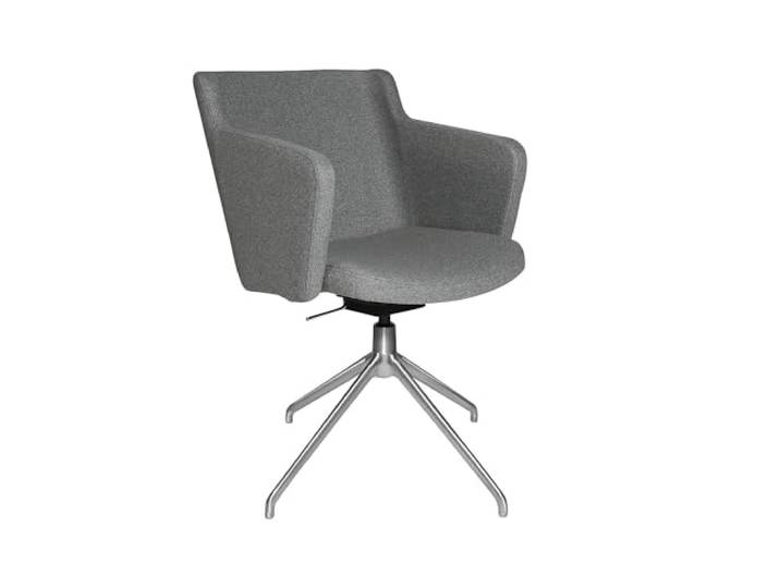 Topstar SFH 1.0 Speisezimmerstuhl, Esszimmerstuhl, Loungechair, mit Armlehnen, höhenverstellbar, Stoffbezug, hellgrau