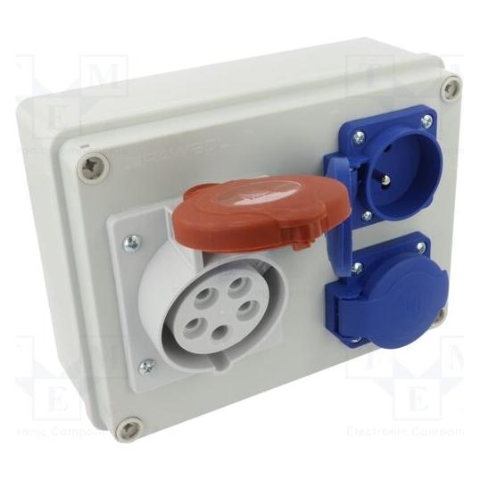 Pawbol Stationäre Schaltanlage R-BOX 190 1x16A/5P 2x250V IP44 (B.1602) (B.1602)