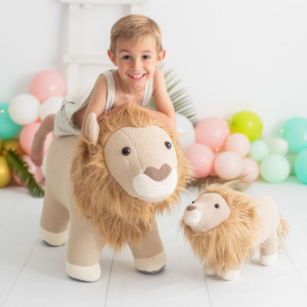 Crochetts Pack peluche león algodón 100% marrón