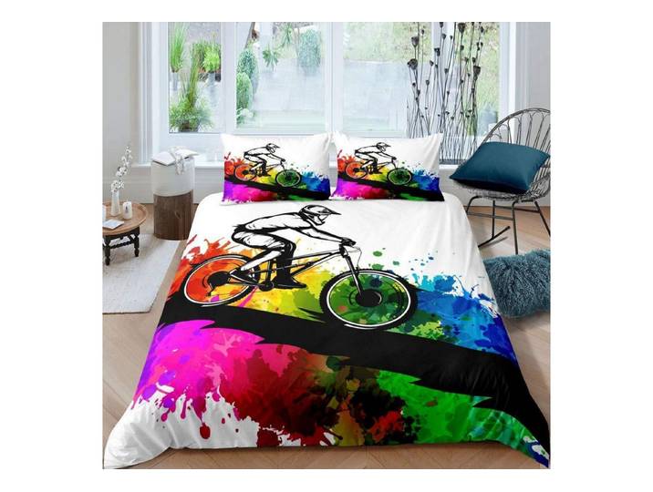 LuxusKollektion Jugendbettwäsche Bettwäsche Set 220x240 Radsport Aquarell