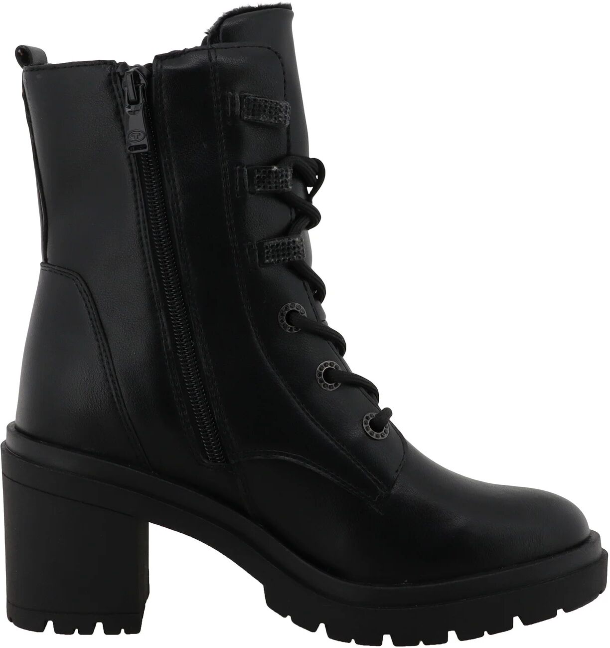 Tom Tailor Schnürboots mit Absatz - Gr. 42 - schwarz