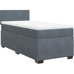 vidaXL Boxspringbett mit Matratze Dunkelgrau Samt