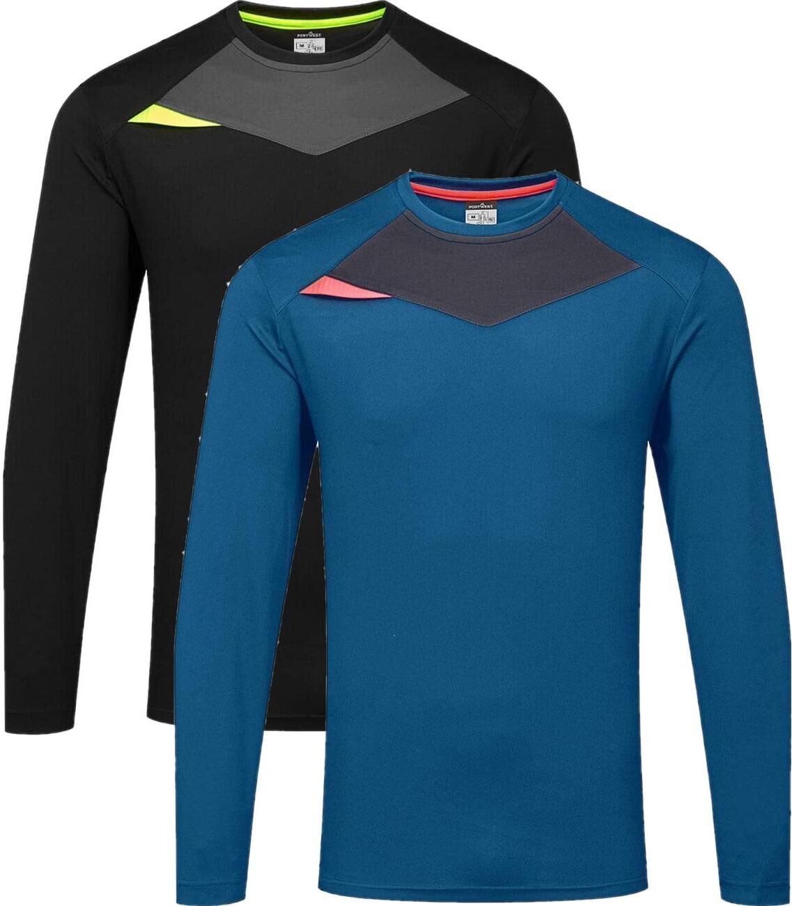 Portwest Dx415 Dx4 Langærmet T-Shirt Sort S