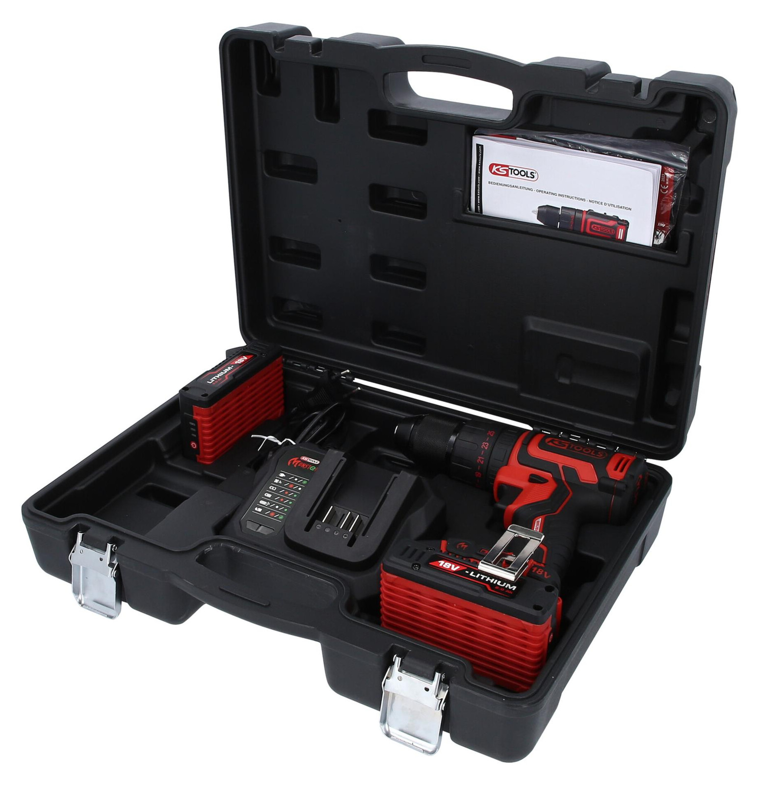 KS Tools 4-delige borstelloze accu-schroefboormachine-set