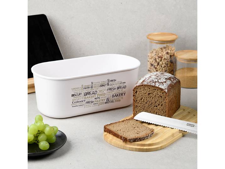 Brotbox Tamer 34 x 4 x 20cm Weiß/Weiß