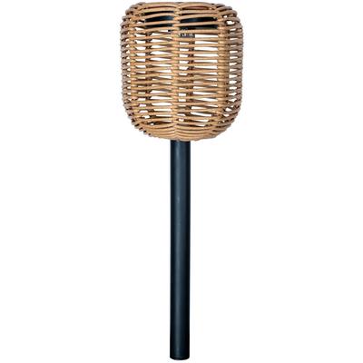 Gartenleuchte LUXFORM "Luxform Stake Light Rattan", braun, B:25cm H:25,5cm L:25cm, Leuchten, Gartenleuchte, LED-Gartenleuchte, inkl. Fernbedienung, Timerfunktion, aus Kunststoff