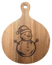 IH Casa Decor Acacia Paddle Serving Tray Snowman