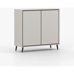 KOMMODE FRESCO 2D 90 cm Weiß/Weiß, zwei Dretüren, grifflos