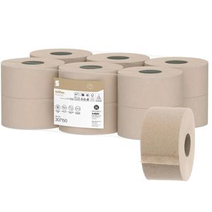 Satino Toilettenpapier PureSoft, 307150, CF2, 2-lagig, Recyclingpapier, Mini Jumbo, 720 Blatt, 12 Rollen