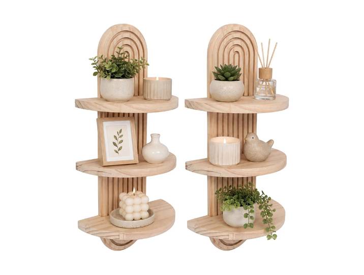 Wandregal RELAXDAYS Wandregal , braun (hellbraun), B:21,5cm H:45cm T:12cm, Regale, Wandregal