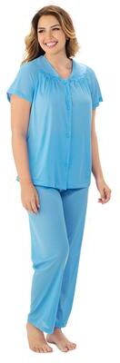 Plus Size Women's Short Sleeve Pajama by Exquisite Form in Blue (Size XL)