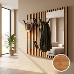 BlackWood »Piaforte Akustik-Edition« Massivholz Design-Garderobe Wildeiche Garderobe / Schwarz-Wildeiche natur / 33 cm