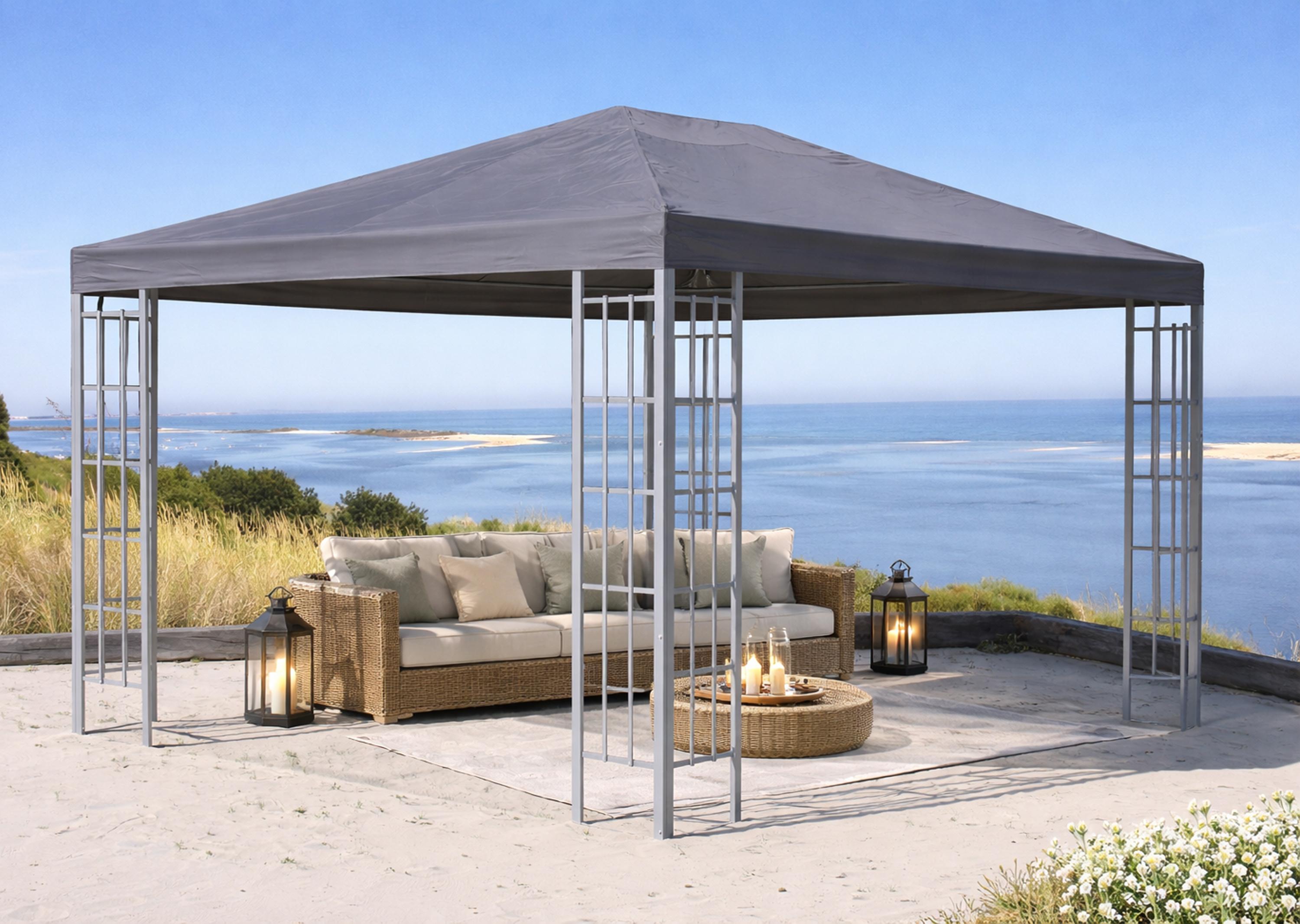 Rank Pavillon 3x4m Metall Garten Partyzelt Anthrazit RAL 7012