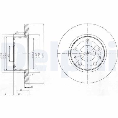 Delphi Bremsscheibe [Hersteller-Nr. BG3752] für Iveco