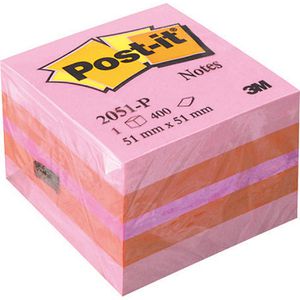 Post-it Haftnotizen Mini Würfel, 2051-P, bunt, 51 x 51mm, selbstklebend, 400 Blatt