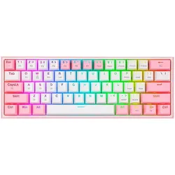 Redragon K616-RGB FiZZ Pro (US, Kabelgebunden, Kabellos), Tastatur, Weiss, Pink
