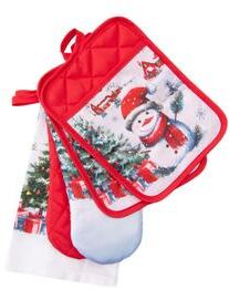IH Casa Decor 5 Piece Kitchen Set Snowman with Tree