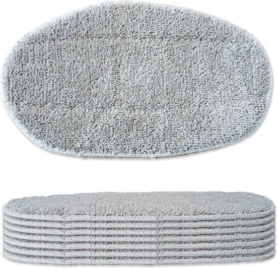 Unyqoos 8-delige set vervangende pads voor de Leifheit CleanTenso stoomreiniger – wasbare microvezel, grijs