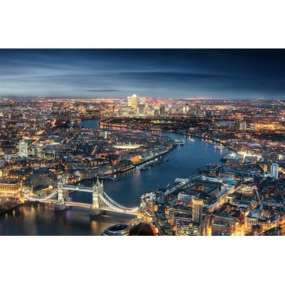 Fototapete PAPERMOON "London bei Nacht", bunt, B:2,5m L:1,86m, Vlies, Tapeten
