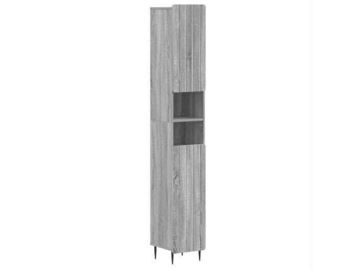 Makastle Badezimmerschrank mit offenem Regal Sonoma-Grau