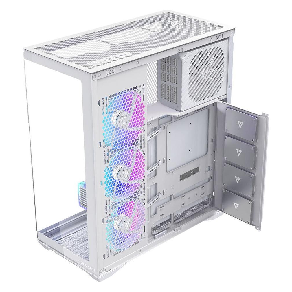 Modecom Obudowa Space XL Argb Full Tower 5f Biała (ATX, E-ATX, mATX, Mini-ITX) (AT-SPACE-XL-5F-ARGB-20)