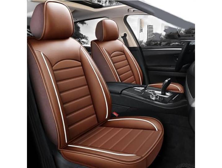 REMAZ Auto Sitzbezüge Sets für BMW 2er 216i Active Tourer, Leder Autositzbezug Vorder und Rückbank Sitzschoner Wasserdicht Zubehör,E-Coffee