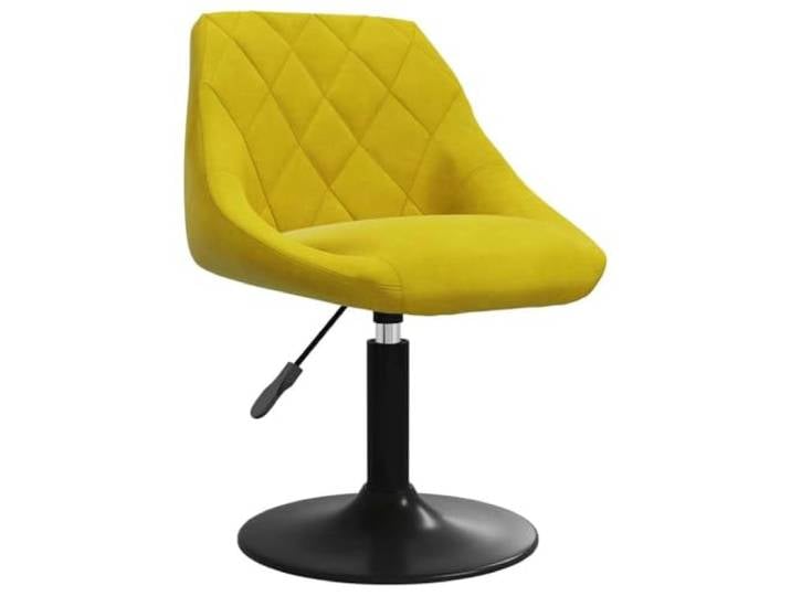 POUFGDR Esszimmerstuhl, drehbar, Senfgelb, Samt Weicher Samt, schwarzer pulverbeschichteter Stahlrahmen, höhenverstellbar, um 360 Grad drehbar, für Bar und Esszimmer