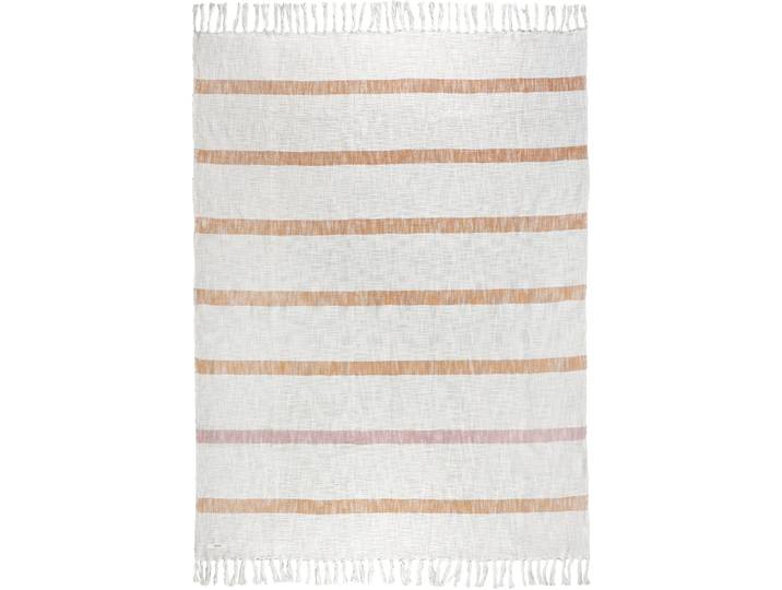 Plaid ESPRIT Arne , weiss (sanftes weiß), B:130cm L:170cm, Baumwolle, Wohndecken, Plaid, im Naturlook mit langen Fransen