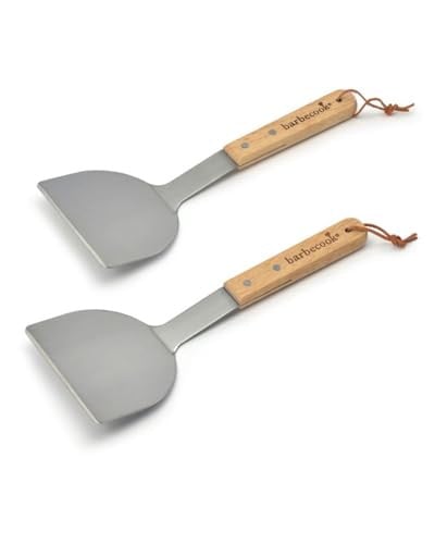 Barbecook set van 2 plancha spatels van rvs en hout