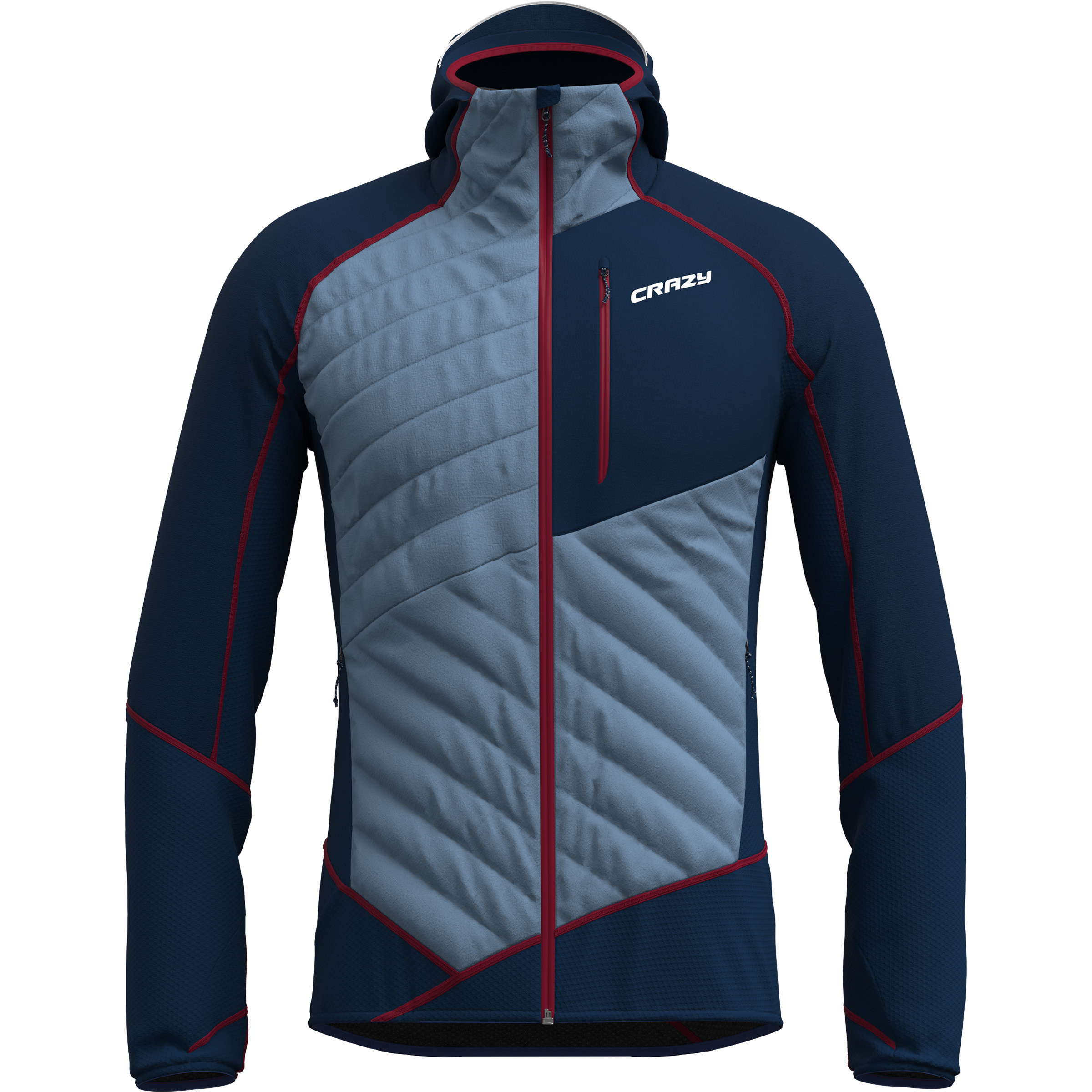 Crazy Channel Herren Kunstfaserjacke blau Größe L Trekking Windabweisend Wasserabweisend