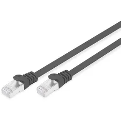 DIGITUS CAT 6A U-FTP flach Patchkabel, 3m, schwarz 3m, Farbe schwarz