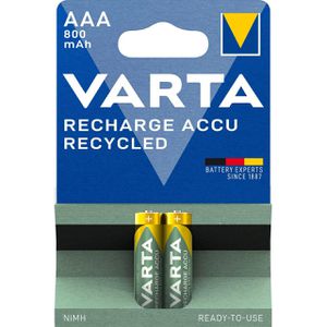Varta Akku Recycled 56813, 1,2 V, 800 mAh, AAA, NiMH, 2 Stück