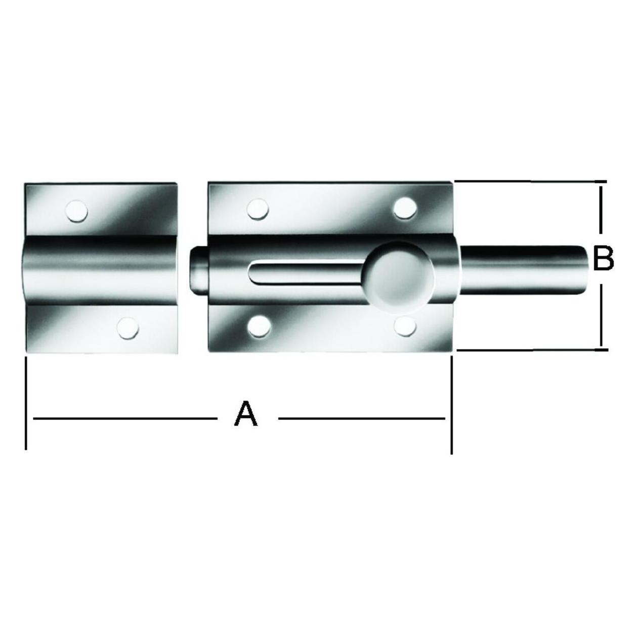 Vormann Bolzen-Knopfriegel,mit Schlaufe,Knopfgriff,gerade,120x36, silber vz (230405)