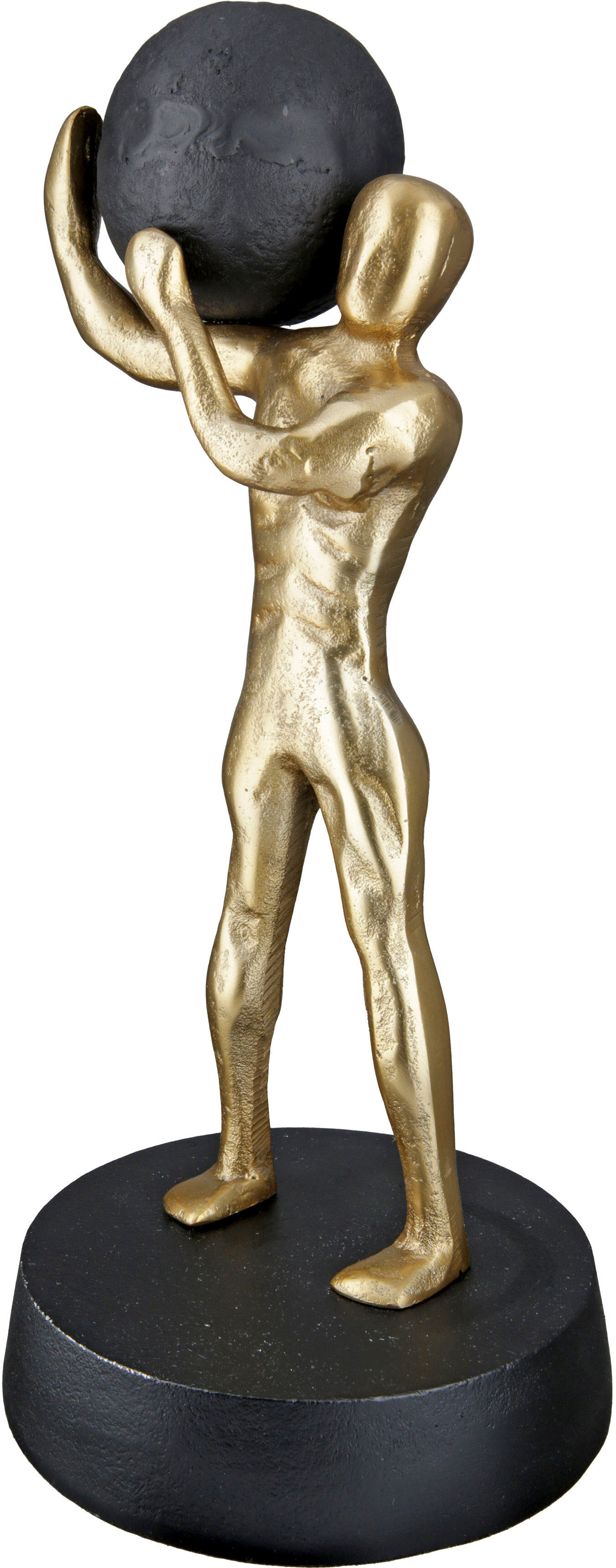Dekofigur GILDE "Skulptur Strong", gold (goldfarben), B:16cm H:35,5cm T:16cm, Aluminium, Dekofiguren, Dekofigur goldfarben B/H/T: 16cm x 35,5cm x 16cm